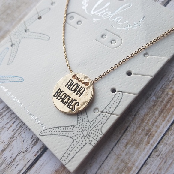Sale Aloha Beaches Stamped Necklace Boutique